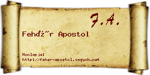 Fehér Apostol névjegykártya